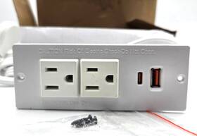 5012529 Intertek Recessed Power Strip With Usb 2 Flat Plugs Thin Extension Cord - Furniture/ Desk