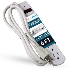 Ibx-515ps06 Iron Box Ironbox Electric Surge Protector Power Strip - 5-15p To 6x 5-15r 6 Ft White