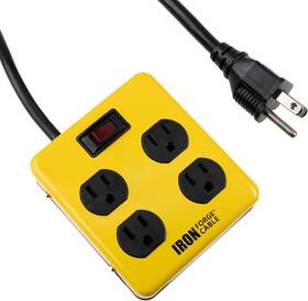 Iron Forge Cable 711181060270 4 Outlet Heavy Duty Surge Protector Power Strip With Built-in C