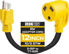 Ifc-rva-db8 Iron Forge Cable 15 Amp To 30 Rv Adapter - 10/3 Stw 5-15p Male Plug Tt-30