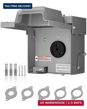 Islewire Isle-eb-tt30r-02 30 Amp Rv Power Outlet Box 125v Enclosed Lockable Nema Tt-30r Weatherproof