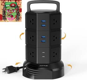 Jackyled 313040154177 Power Strip Tower Surge Protector 1625w 13a Outlet Electric Towe