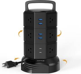Jackyled 445010337327 Power Strip Tower Surge Protector 1625w 13a Outlet Electric Towe