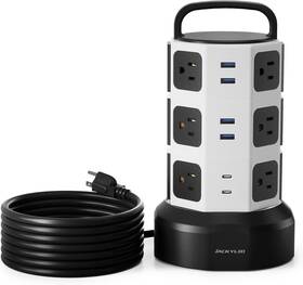 Jackyled 445012152102 Power Strip Tower Surge Protector 1625w 13a Outlet Electric Towe