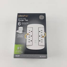 81781 Jasco Ge 6-outlet Extender Surge Protector Swivel Side Access Wall Tap Adapter 3-p