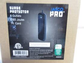 85803-1 Jasco Pro Surge Protector 8 Outlet Strip 7 Ft Cord Model 85803 Black Mib