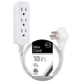 47297 Jasco Products Company Llc Designer Mini 3-outlet Power Strip 18 In Braided Extension Cord Grounded