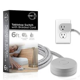 48050 Jasco Products Company Llc Extension Cord With Switch On/off Plug 6 Ft Braided Power 1 Pack Gray