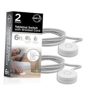 50033 Jasco Products Company Llc Extension Cord With Switch On/off Plug 2 Pack 6 Ft Braided Power Outlet