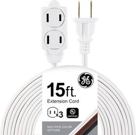 51962 Jasco Products Company Llc Ge 3-outlet Power Strip 15 Ft Extension Cord 2 Prong 16 Gauge Twist-to-close