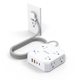 Jcblaon 704444553381 Power Strip Surge Protector - 8 Outlets With 4 Usb 2 C Charging Ports J