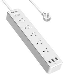 Jcblaon 704444631201 6ft Power Strip Surge Protector With 3 Usb Ports 1 C Flat Plug Extensio
