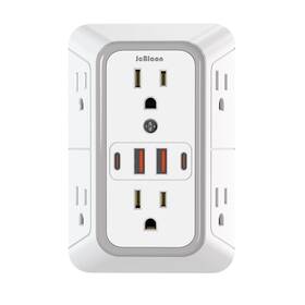 Jcblaon 704444753910 Outlet Extender Surge Protector 6 Splitter 4 Usb Ports 2 C Multiple