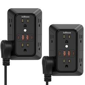Jcblaon 744585650433 Surge Protector Outlet Extender 6 With 4 Usb Charging Ports