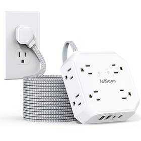 Im-ngb0-txgl Jcblaon Multiple Outlets Surge Protector Power Strip 15ft Braided White-15ft