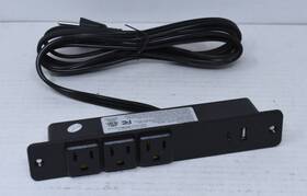 Jcd-30 Jcd Jcd-30/u Recessed Furniture Power Strip 3 Outlets Usb And Usb-c Ports Black