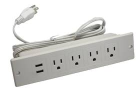 Ys-135801 Jenson Furniture Power Distribution Unit Model 4 Outlet And 2 Usb