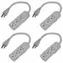 Jfullerton Bundle 4 Sets Of 120 Volt 1 Ft Grounded Power Cord W 3 Outlet 796526343072