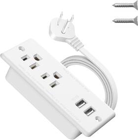 Jgstkcity 313111772774 Recessed Power Strip With Usb Flat Plug Ultra Thin Extension Cord Furniture Desk