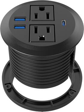 Jgstkcity 705353729089 Recessed Power Grommet With Ac Outlets 20w Fast Charging Usb-c Port - Flush-mou