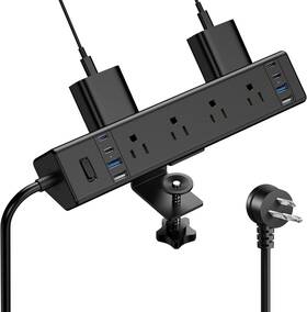 Jgstkcity 726084212596 40w Fast Charging Station Desk Clamp Power Strip 20w Usb C 8 Outlets Ports