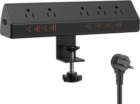 Jgstkcity 744110616699 Desk Clamp Power Strip 65w Fast Charging Station 4 Pd Usb-c 5 Outlets Nightstand