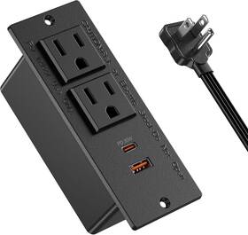 Ex-102d-03 Jgstkcity Recessed Power Strip Usb C Pd 30w Fast Charging Flush Usb-c Ports Black