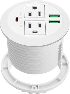Ex-d102-06 Jgstkcity 3-inch Desktop Power Grommet Max 65w Usb C Charger 2 Port White