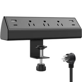 Jgs-02-bk Jgstkcity Desk Clamp Power Strip Usb C Desktop Mount Surge Protector 40w Fast Charging
