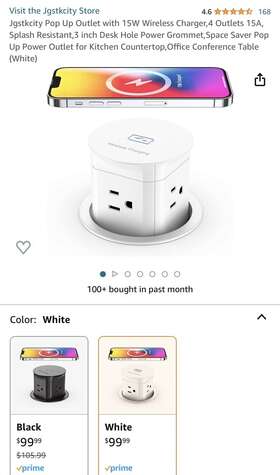 Oeup014w Jgstkcity Pop Up Outlet With 15w Wireless Charger 4 Outlets 15a Splash Resis
