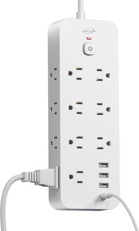 Ps04 Jouleloom Surge Protector Power Strip With Usb Ports 14 Ac Outlets 4 5 Ft White