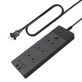 Jumpso 798623238916 2 Prong Power Strip 3 To Adapter 6 Wide Spaced Ac Outlets Wit
