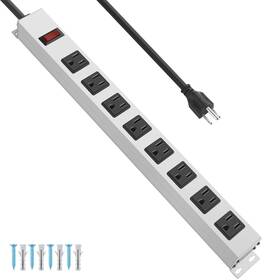 1200j Junnuj 190372906397 Metal 8 Outlet Power Strip Mountable Heavy Duty Su