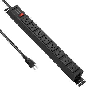 Ju20a-08-03 Junnuj 20 Amp Power Strip Surge Protector 4800j Heavy Duty 8 6 Ft Black