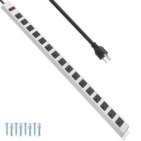 Px213-16 Junnuj Metal 16 Outlet Power Strip Mountable Heavy Duty 1200j S