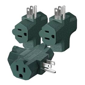 0306085 K Kasonic 3-outlet Grounding Adapter Ul Listed Plug Extender Heavy-duty Grounded