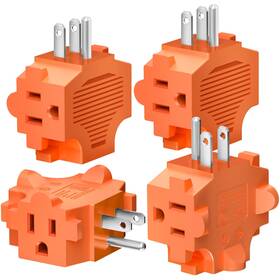 Kps-28 K Kasonic 3-outlet Grounding Adapter Multiple Plug Outlet Extender Power Splitter