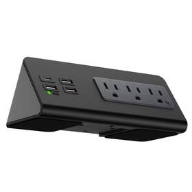 Kable Kontrol 618559446660 Desk Clamp Power Strip With Usb-c Port Nightstand Charging Station 3 Ac Out