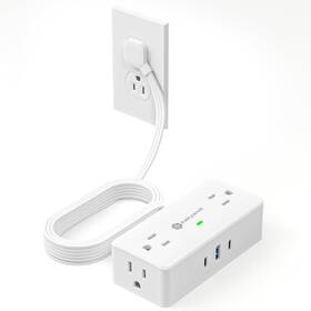 Kakyanill 313025652667 Surge Protector Power Strip 10 Ft Flat Extension Cord With 4 Outlets 3 Usb Port