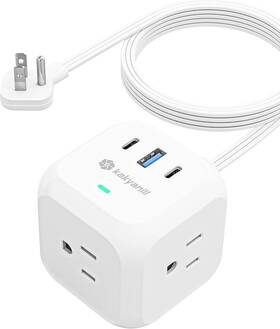 Kakyanill 445050362310 Power Strip Cube With Usb Ports 900 Joules Surge Protection 5 Ft Flat Plug Ext