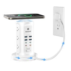 Ts5-wt-6-115w Kakyanill 115w Usb Charging Station Surge Protector Power Strip Tower 9 Ac Outlets Wi