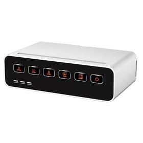 Kantek 750333611007 Cable Management Power Hub And Stand With Usb Charging Ports 5 Outlets 3 Us
