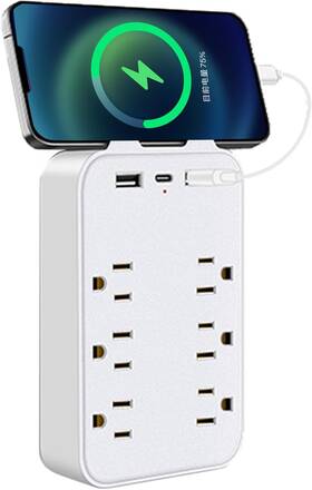 2u1a Keagar Multi Plug Outlet Extender - Wall Surge Protector With 6 Ac Splitter 2 U