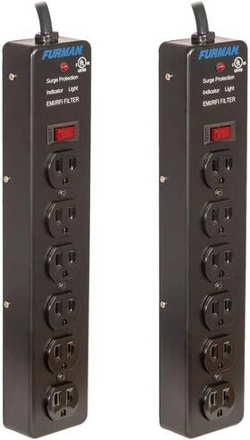 Kellards 810101251481 Furman Pro Plug 6-outlet Power Strip With Surge Protection Pair - Black