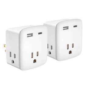 La-cs03 Key Power 2 Pack Cruise Ship Approved Outlet Extender Non Surge Protector Strip