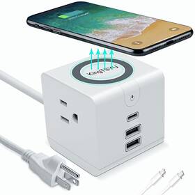 Kingtsyu 658359358671 Power Strip With Usb C Ports Travel Surge Protector Tower Extension Cord Wit