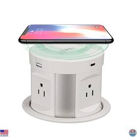 B083hyps23 Klein Tools Pop Up Outlet With Wireless Charger 4 Ac Usb Ports Surge Protector Etl