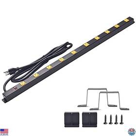 B084zd89yw Klein Tools 10-outlet Heavy Duty Surge Protector Power Strip With 6ft Extension Cord Black