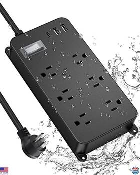 B08cgthdpz Klein Tools Weatherproof Outdoor Power Strip 6 Outlets And 3 Usb Ports 6ft Cord