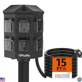 B0cth9ybw8 Klein Tools Weatherproof Outdoor Power Strip 15ft Cord 6 Outlets 15a For Yard Use